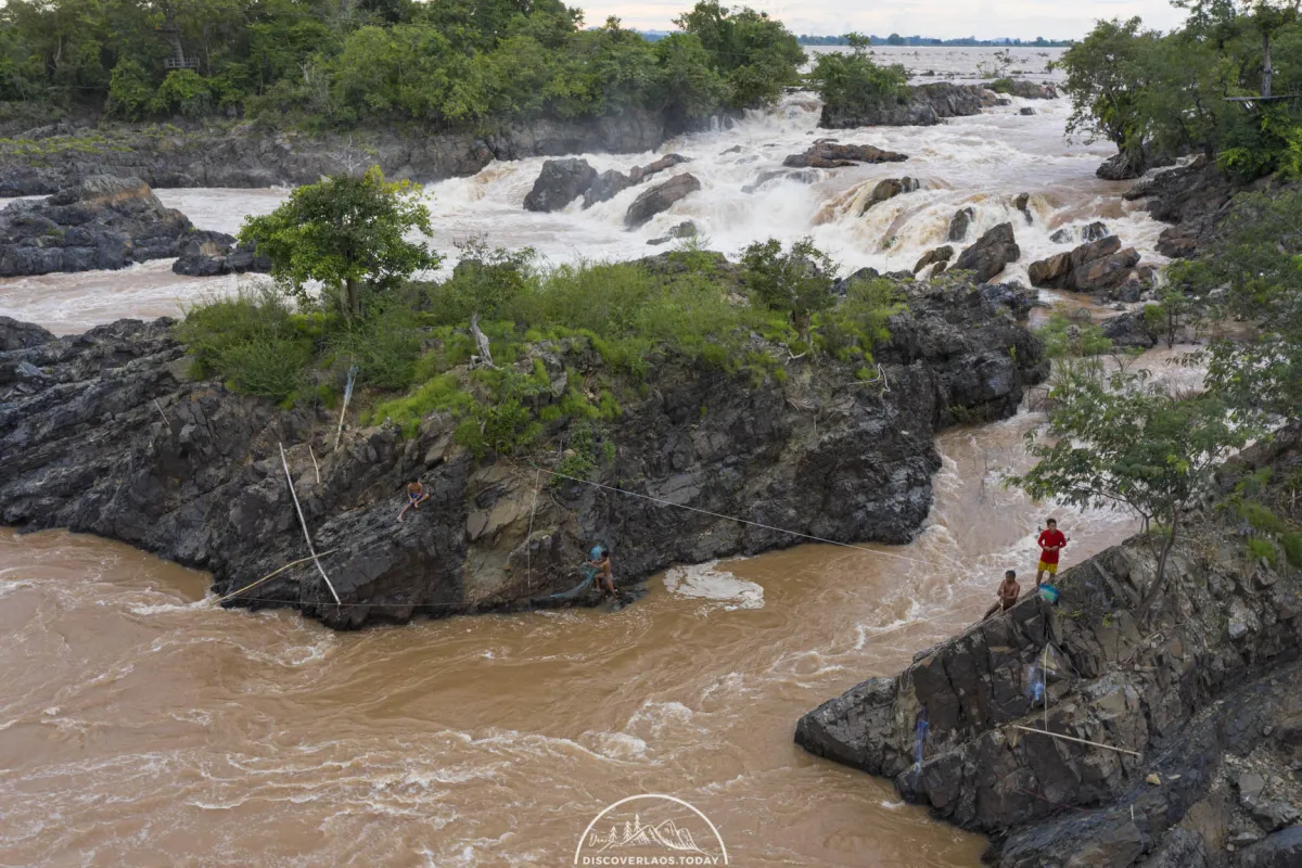 Local fishermen set their traps