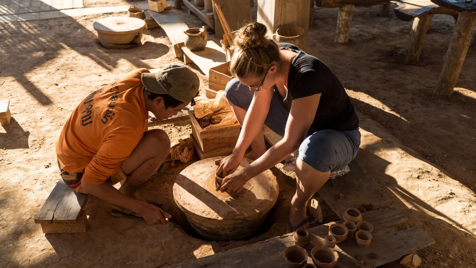 Working with Clay to create beautiful vessels.
