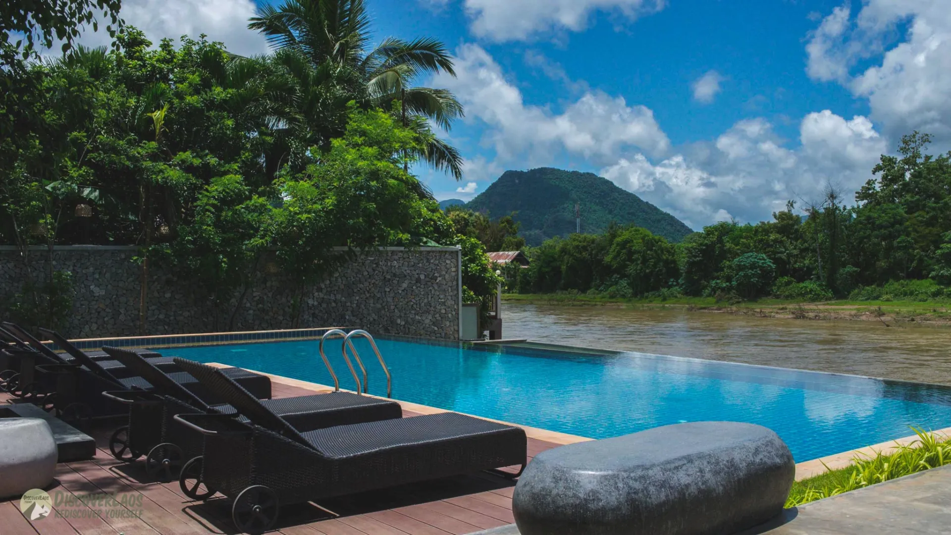 Swimming pool at Inthira Hotel in Vang Vieng