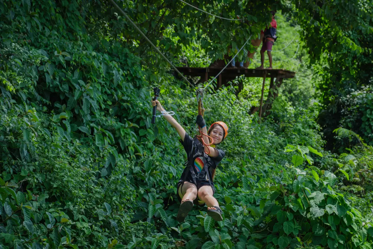 Ziplining in Vang Vieng