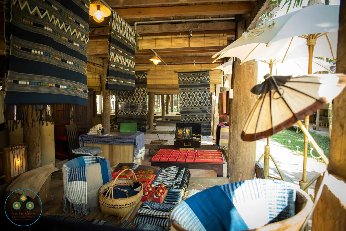 Textile display at Heuan Chanh