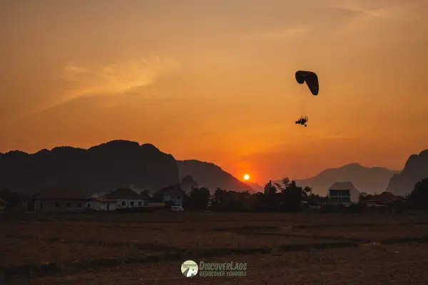 Sunset Paramotor above Vang Vieng