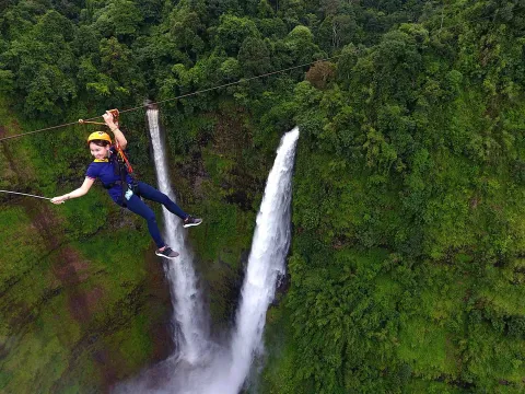 Ziplining At Tad Fane Waterfall
