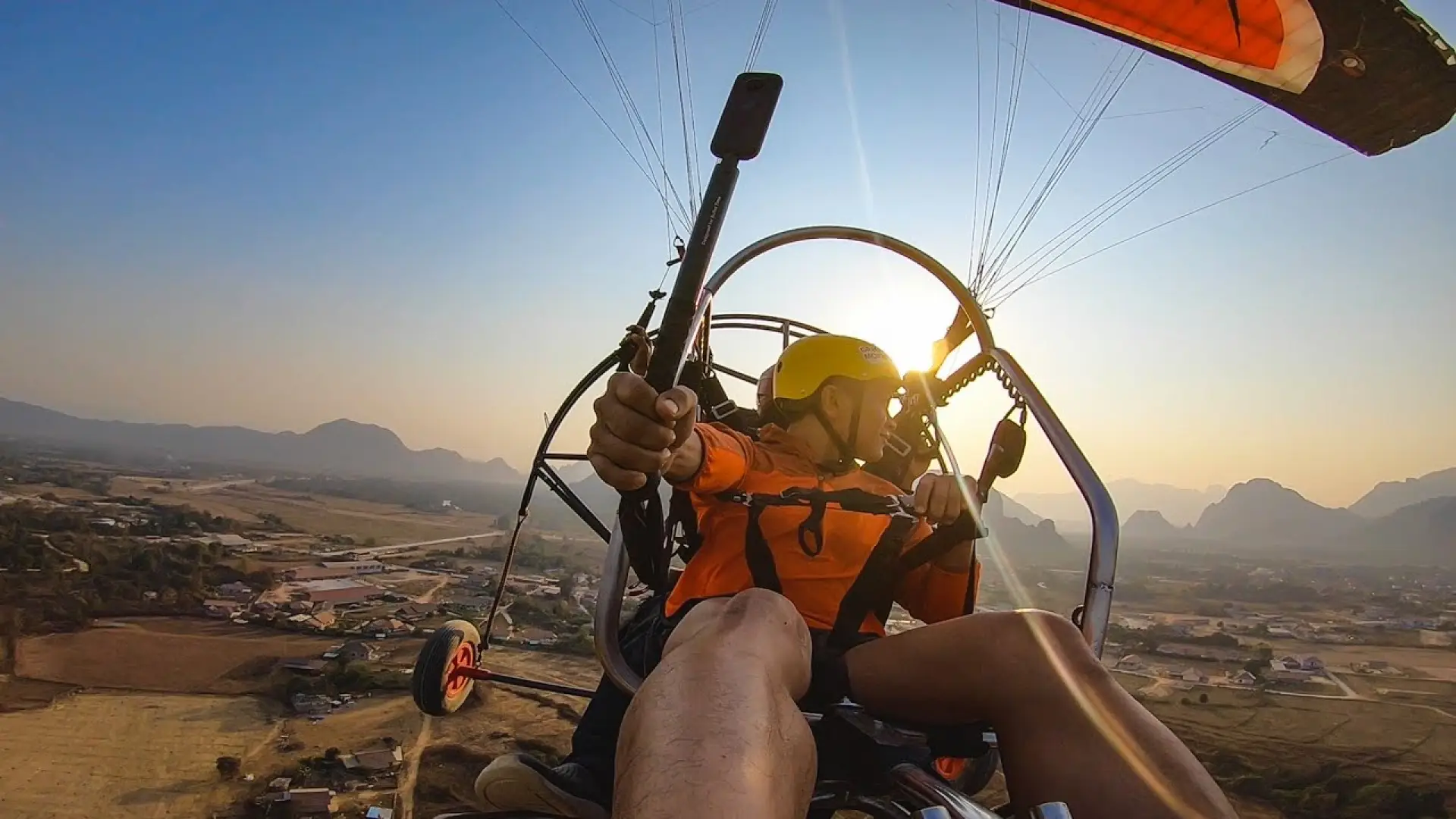 Sunrise Paramotor Above Vangvieng